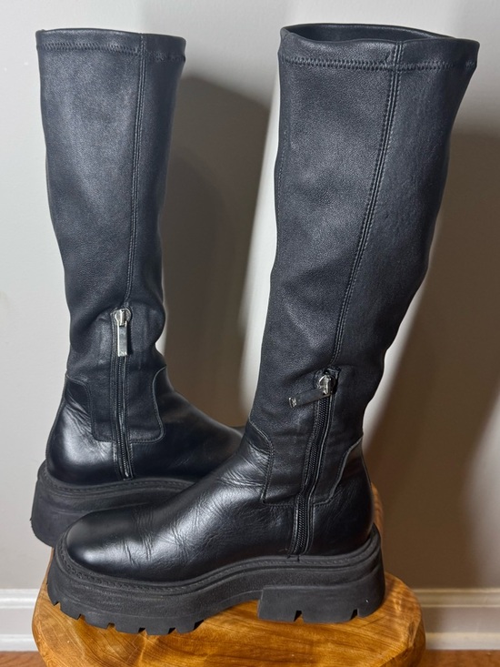 Zara Women’s Knee-High boots with a Treaded Lug Sole with side zipper 36/6 - Picture 7 of 11